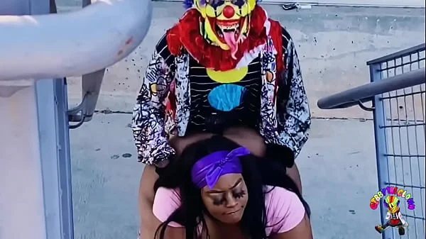 Juicy Tee Gets Fucked by Gibby The Clown on A Busy Highway During Rush Hour