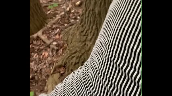 We got caught in the forest as she begged for n word dick