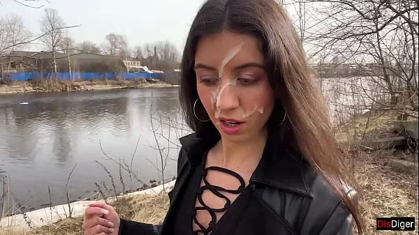 Cum on a girl's face so she could walk through the park covered in sperm and shock people - Cumwalk