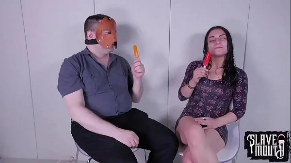 Girl gets a face fucking punishment with her ice pops