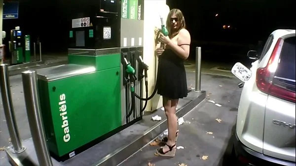 Flashing at the gas station