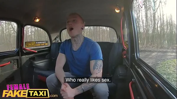 Female Fake Taxi Sexy MILF in black suspenders convinces him to cheat on his fiance