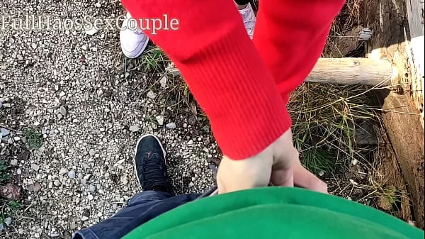 I Spy A Petite In The Woods Handjob Cock Cumshot