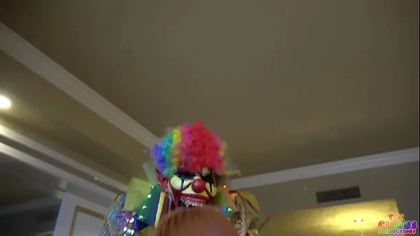 Busty Redhead Milf gets her pussy destroyed by clown