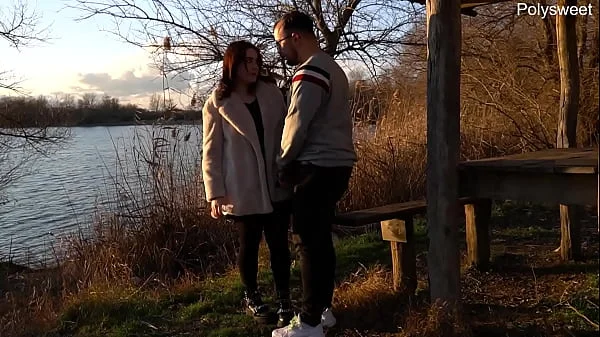 Public blowjob and pegging near the lake