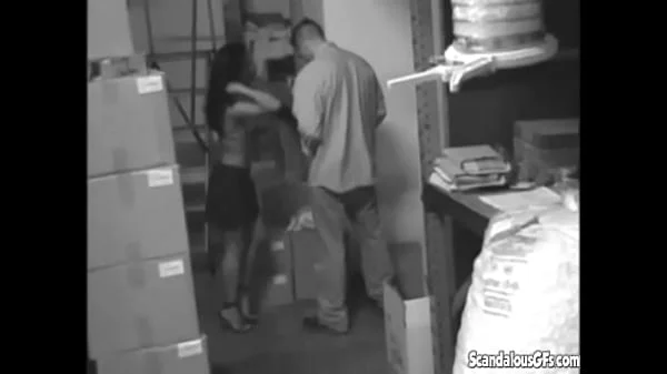 Hot Sexy Babe Sucking and Fucking her pussy at the stock room